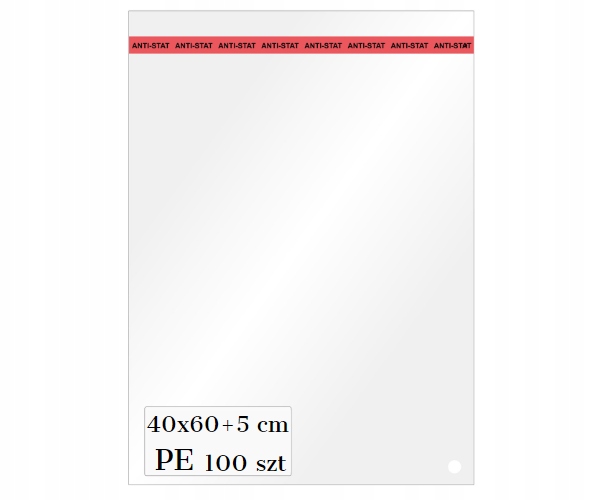 

torebki foliowe 40x60+5 cm polietylen z klejem Pe