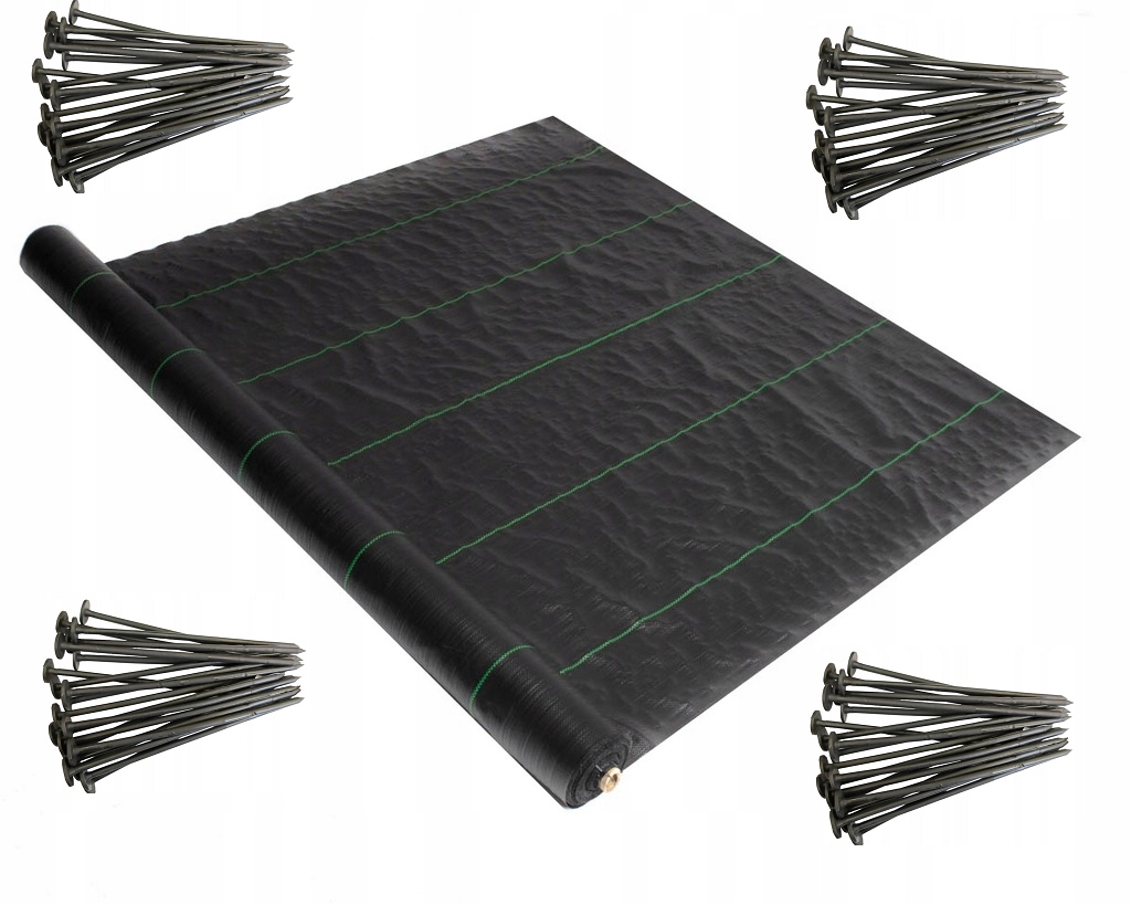 Agrotkanina Agrowłóknina 1,1x100m Antychwastowa Czarna 90g Uv 3% 50xKOTWY