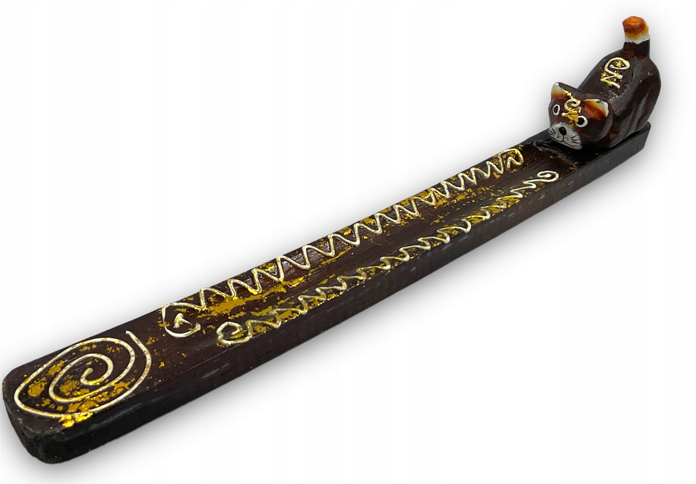 

Podstawka na kadzidełka Leżący Kotek handmade