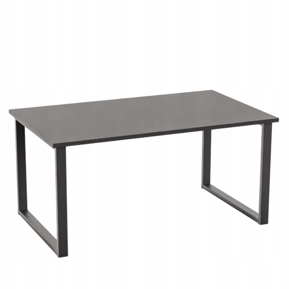 Kávový stolek, lavice, loftově černý, 120x60x48, kovové nohy