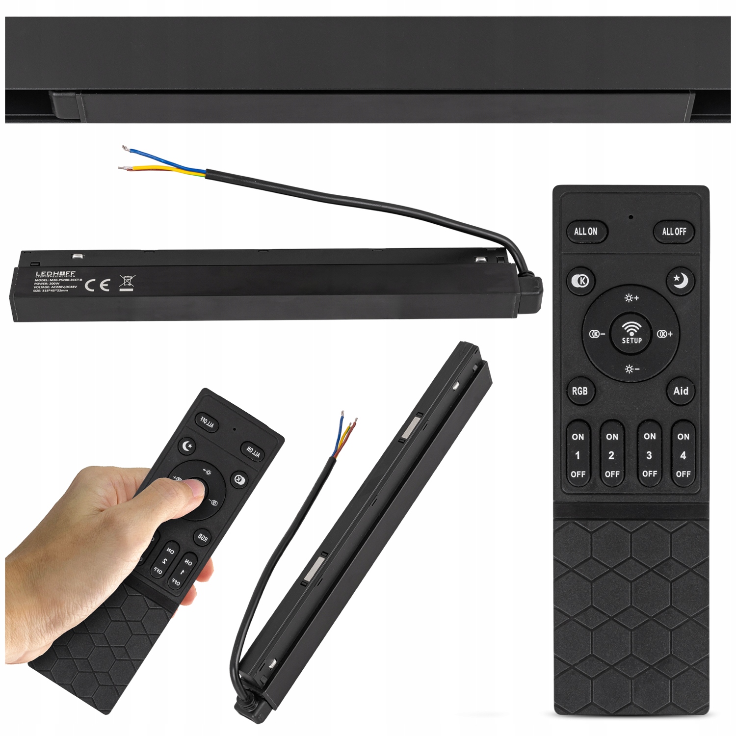 Diaľkový Ovládač napájací zdroj na Led lištu, magnetické osvetlenie 200 W, Kompletná Sada