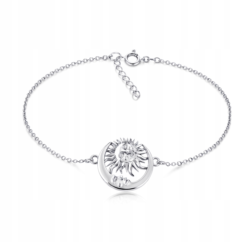 Sluneční Měsíc Stříbrný náramek s rolo vazbou stříbro 925