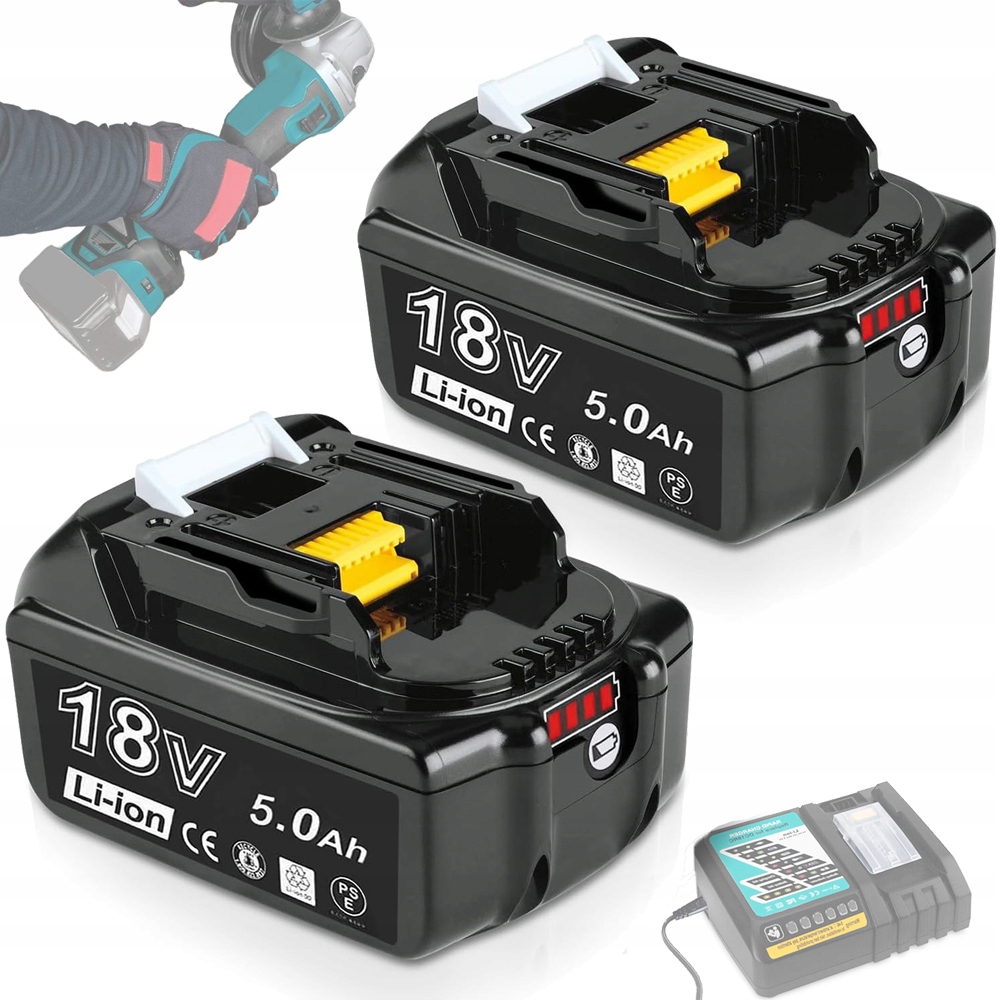 Akumulátor Baterie 5 Ah 18 V Pro Makita Nástroj BL1850 BL1855 BL1860B 2X