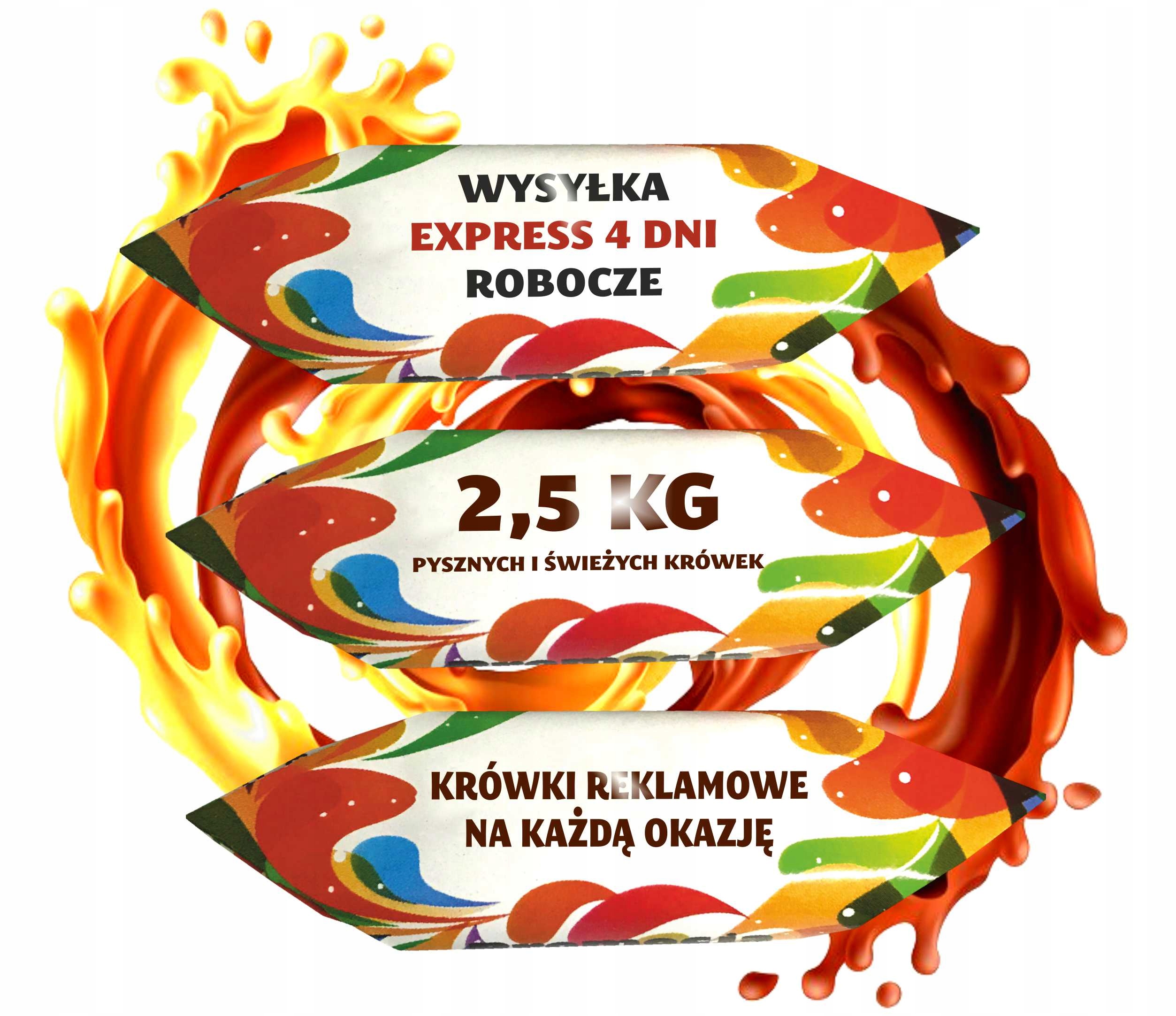 Bonbóny Krówki Express 96h Bonbóny Krówki S Logem Pro Firmy Projekt Bonus 2,5 kg