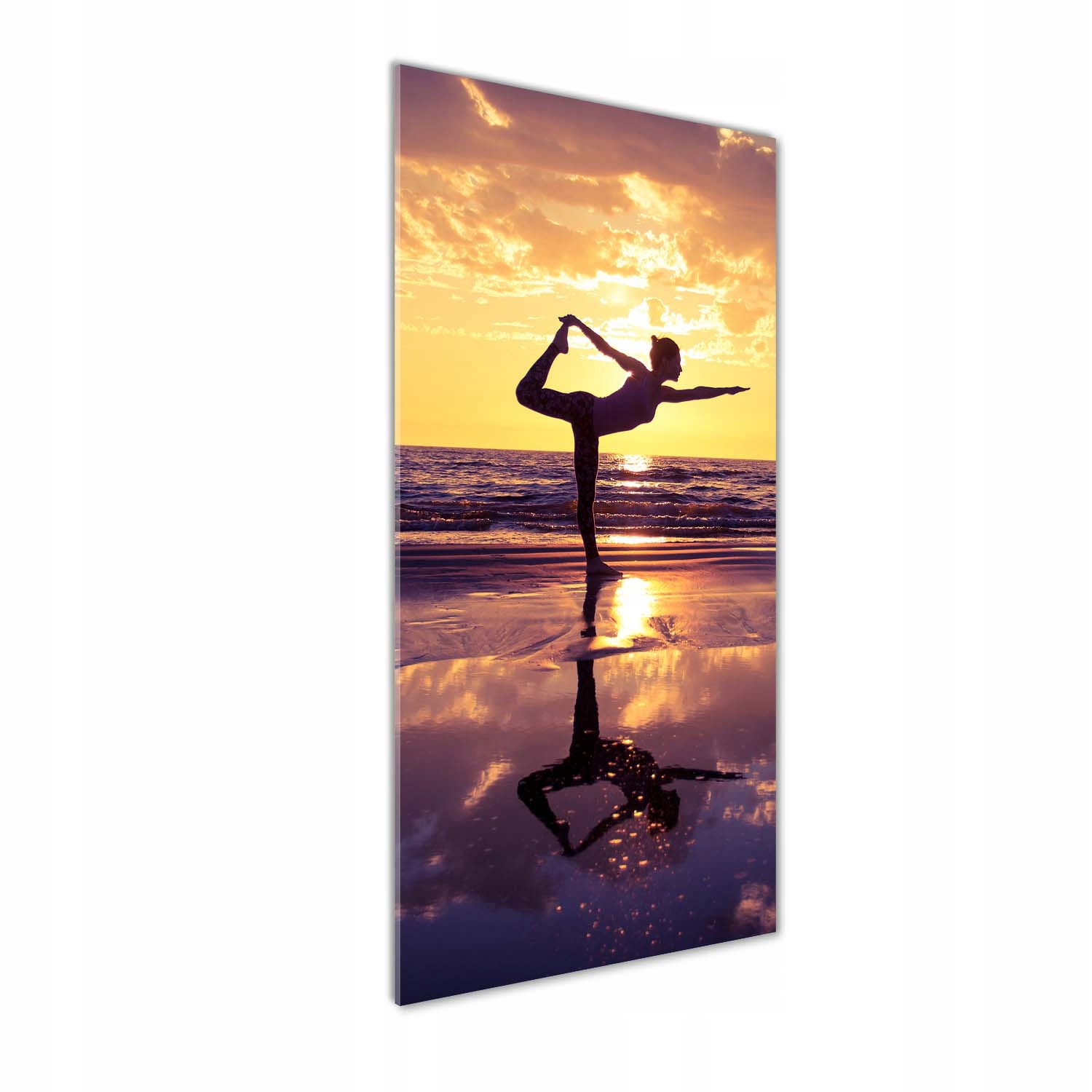 

Foto obraz szkło hartowane Joga na plaży 50x125 cm