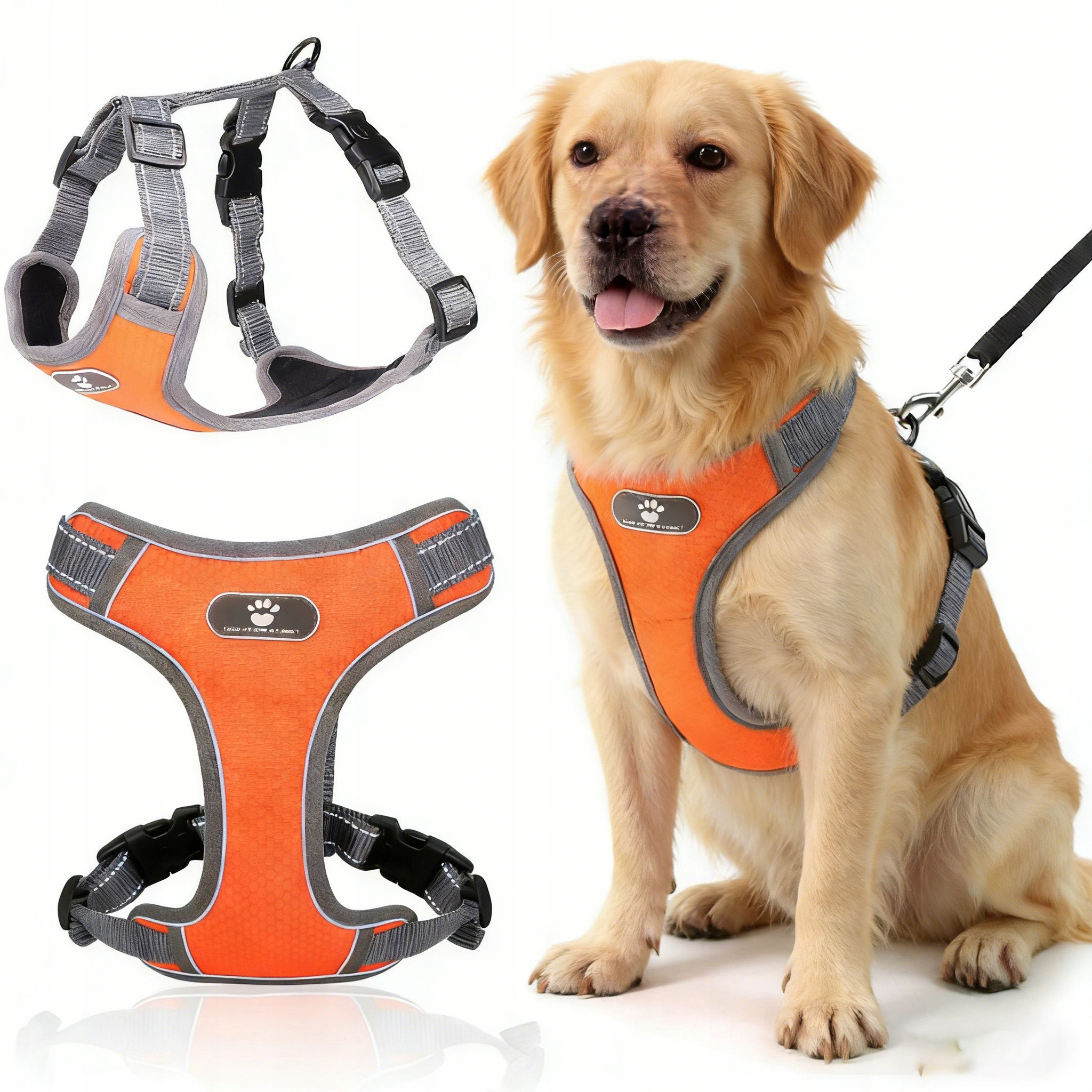 Levně Postroj pro mazlíčky s vodítkem, nastavitelný, netahá, bezpečný postroj pro psy a kočky vodítko