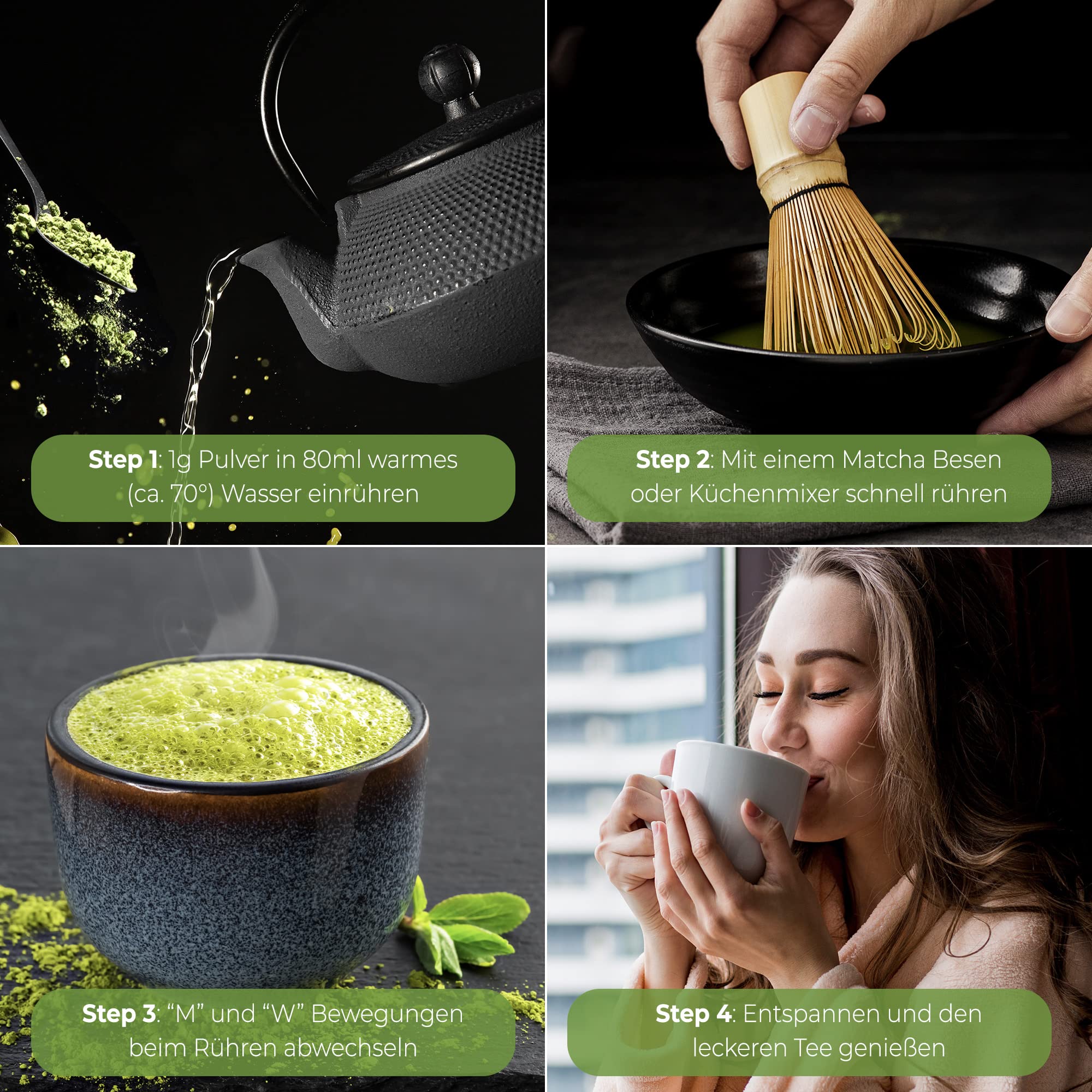 TEA UNIQO Choco Matcha Proszek Do Lodów Latte Shakeów Pieczenia Gotowania — miniatura 5