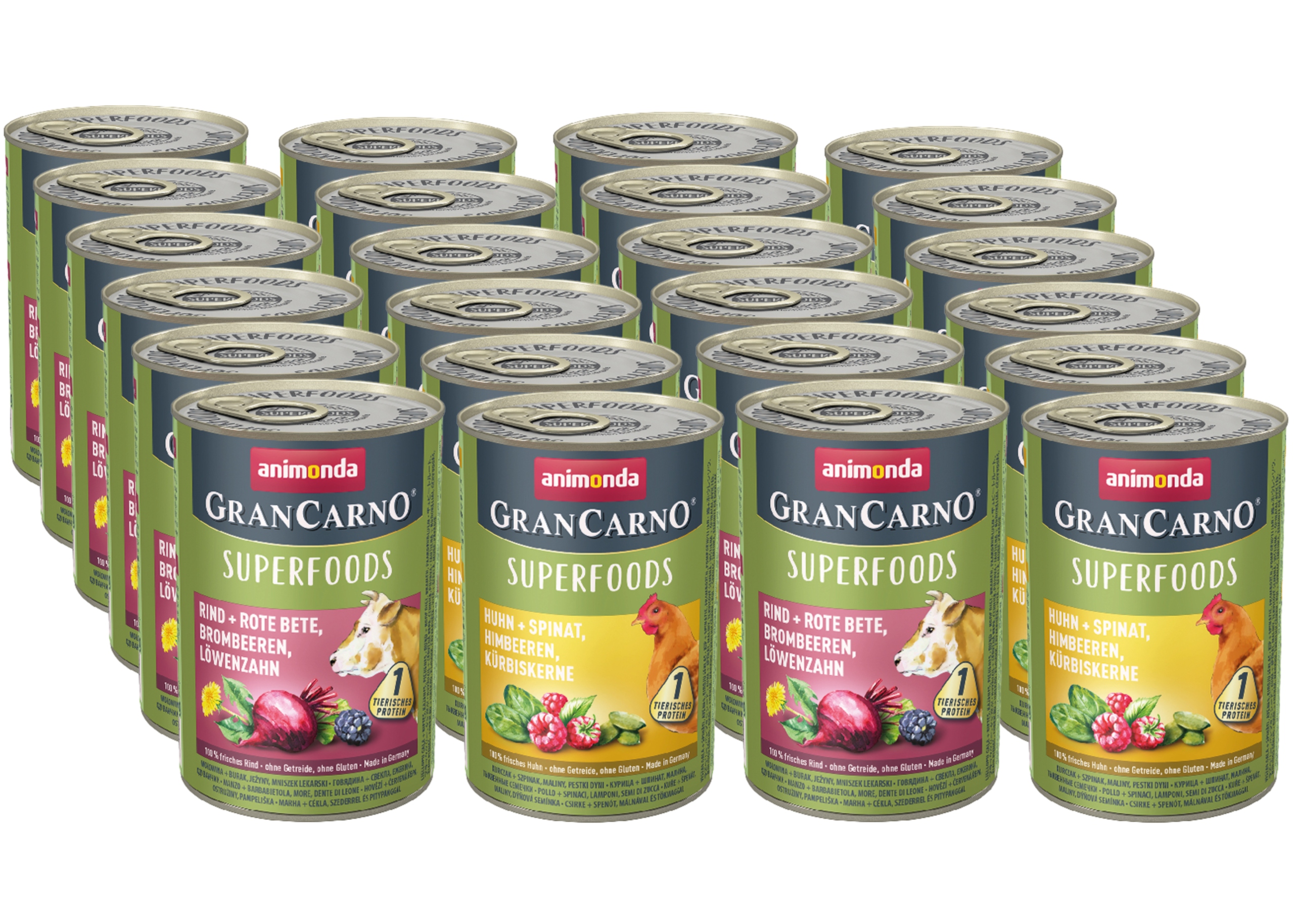 Levně Animonda Pies GranCarno Superfoods MIX všech příchutí Set 400g x24