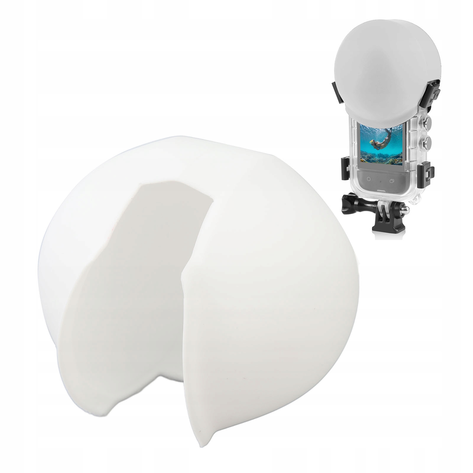 OSŁONA OBIEKTYWU DO INSTA360 X3 SILIKONOWA BIAŁY WODOODPORNA