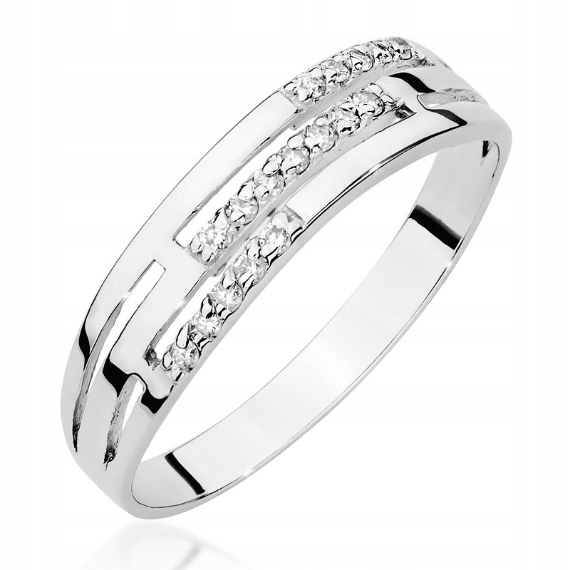 Bílo Zlatý Snubní Prsten 585 s Brilianty 0,15 ct
