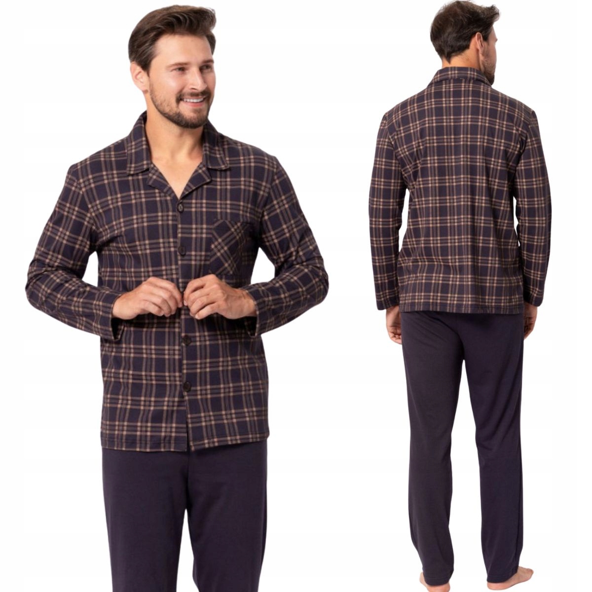 Pánské pyžamo klasického střihu Leveza Donato 1396 XXL