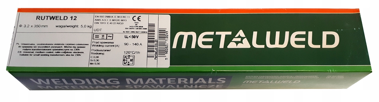 

Elektroda RUTWELD12 3.2 x350 5kg Metalweld