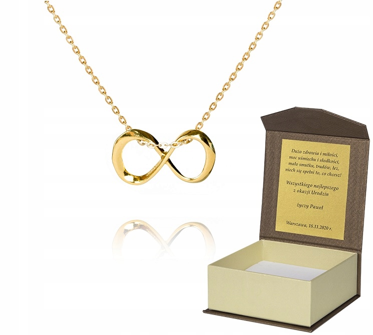 925 Zlatý Řetízek 45 CM Infinity Dedikace A4Z71
