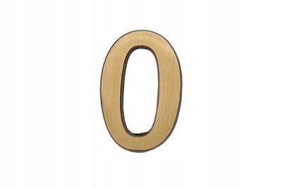 Cyfra 0 samoprzylepna 5cm mosiądz patyna