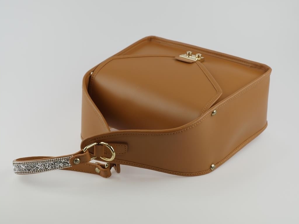 VERA PELLE ITALY Klasyczna torba na ramię kuferek Model LANATE