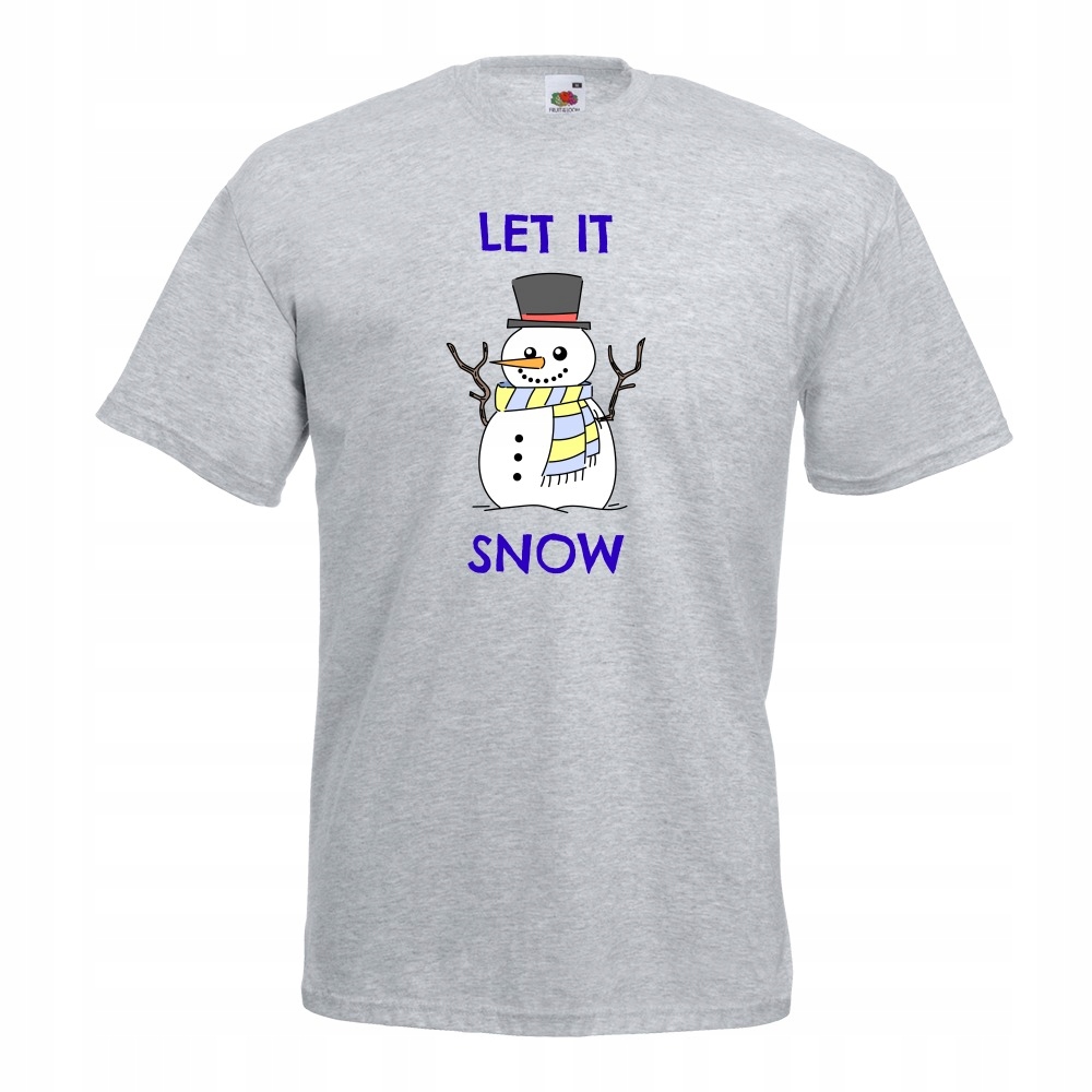 

Koszulka let it snow bałwan L szara