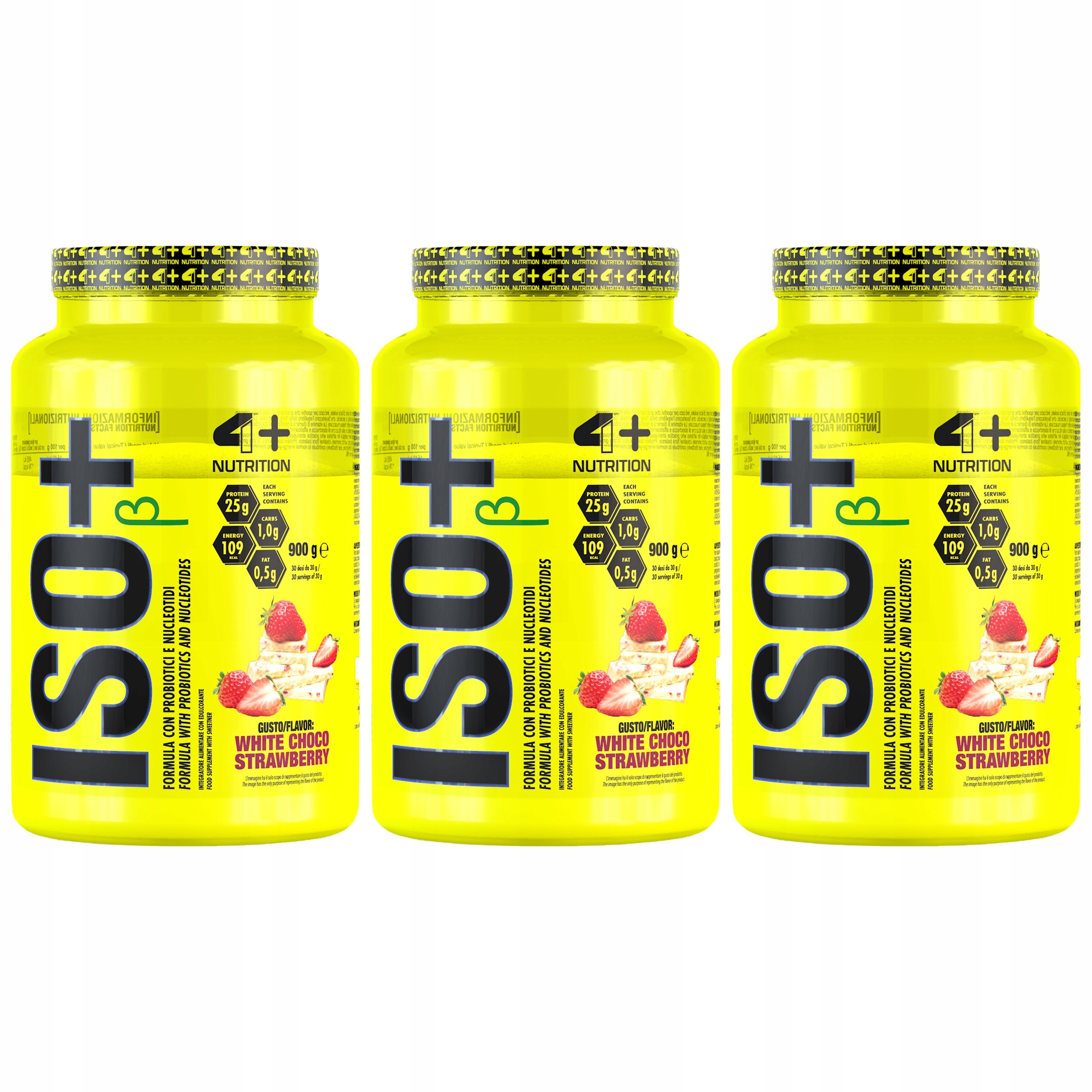 3x Syrovátkový Izolát Wpi 86% Probiotika 900g 4+ Nutrition