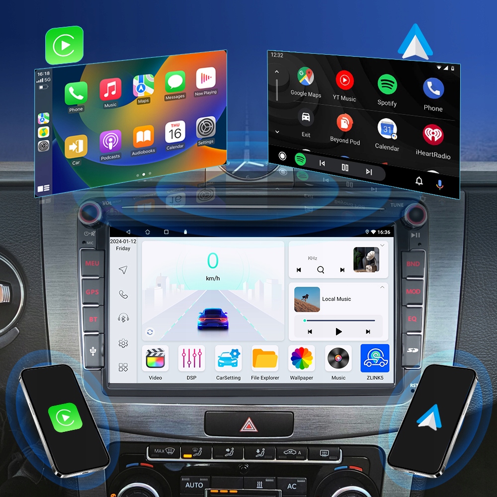 RADIO ANDROID 13 VW PASSAT B6 B7 GOLF 5 V 6 VI SKODA OCTAVIA SEAT 4GB/128GB Marka inna