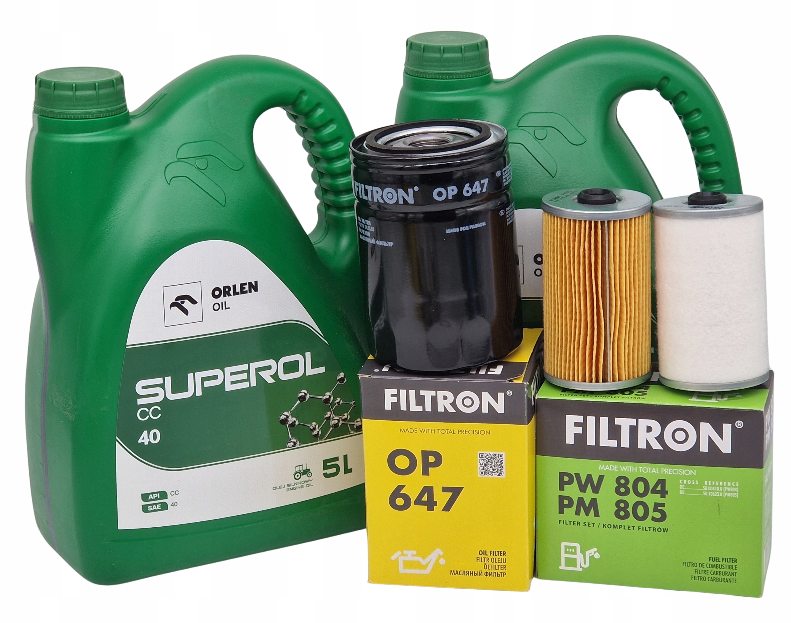 Olej 10L filtry Filtron zestaw do Ursus C330 C360 CC40 SAE40 Orlen