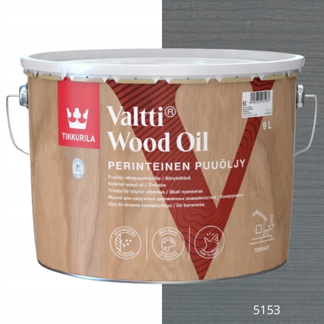 Tikkurila Valtti Wood Oil Olej Na Dřevo 9 L Barva 5153