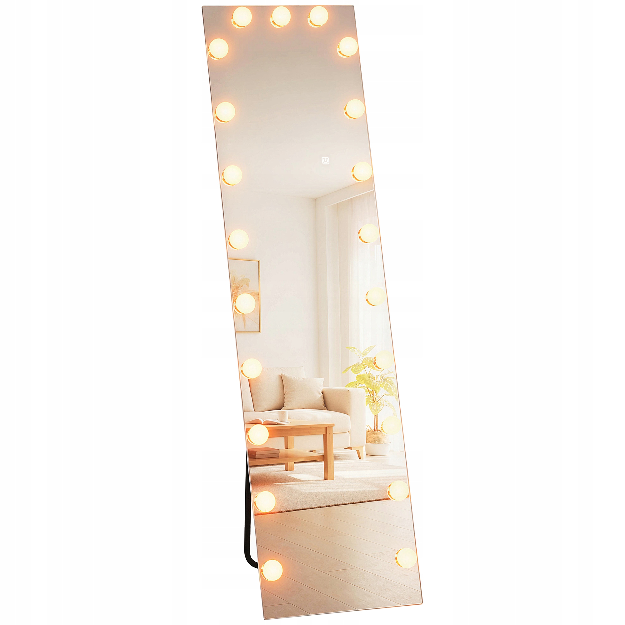 Homcom Zrcadlo pro celou postavu 150 x 40 cm Rgb-led stojící s 21 žárovkami