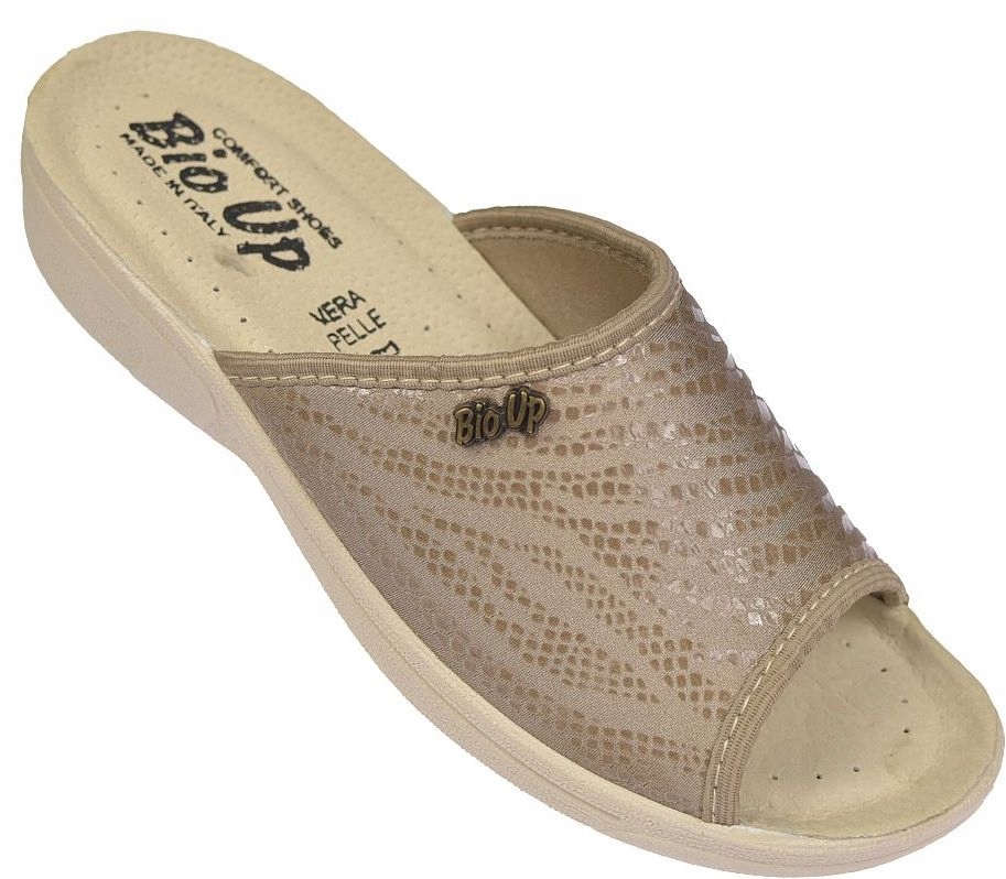 Pantofle na zdravotní halušky, pružné, profilované, 411, taupe, vel. 37