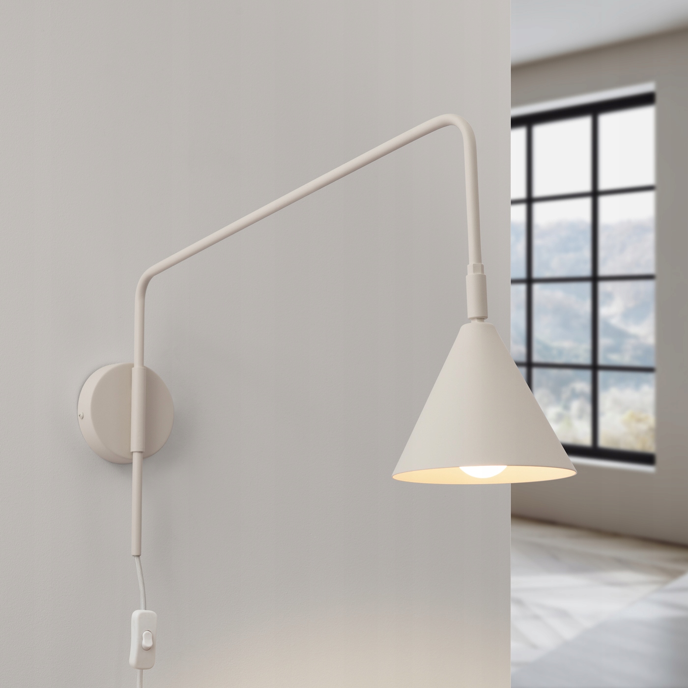 Moderné nástenné svietidlo Nox béžová lampa do kancelárskych a hotelových priestorov