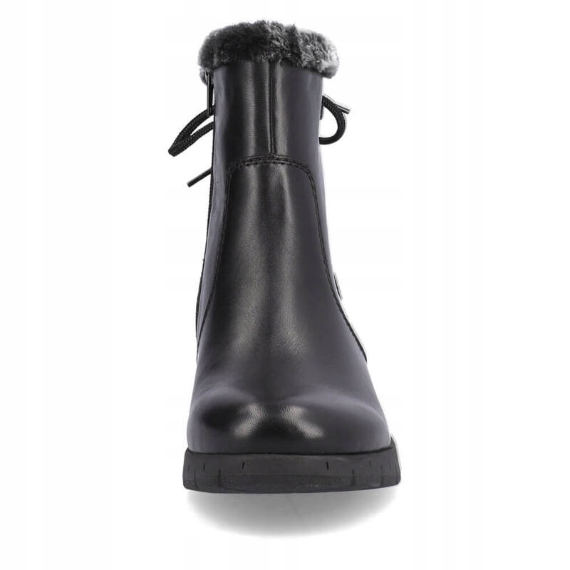 Botki ocieplane na koturnie Rieker Y1350-00 czarne Rozmiar 39