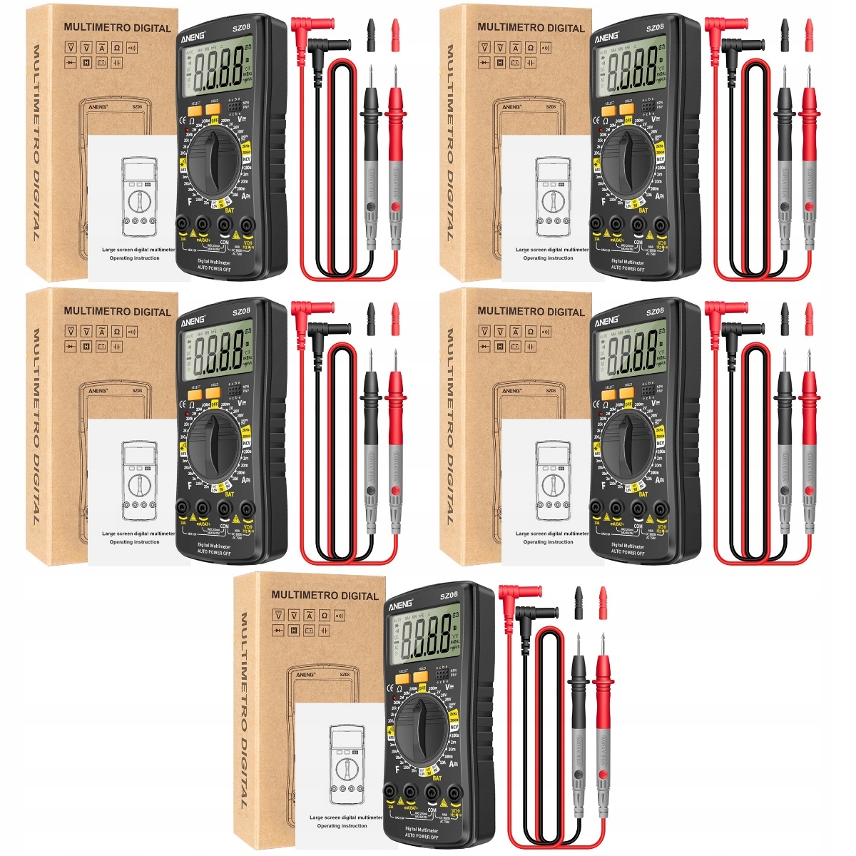 5 комплектів цифровий мультиметр тестер обладнання метр