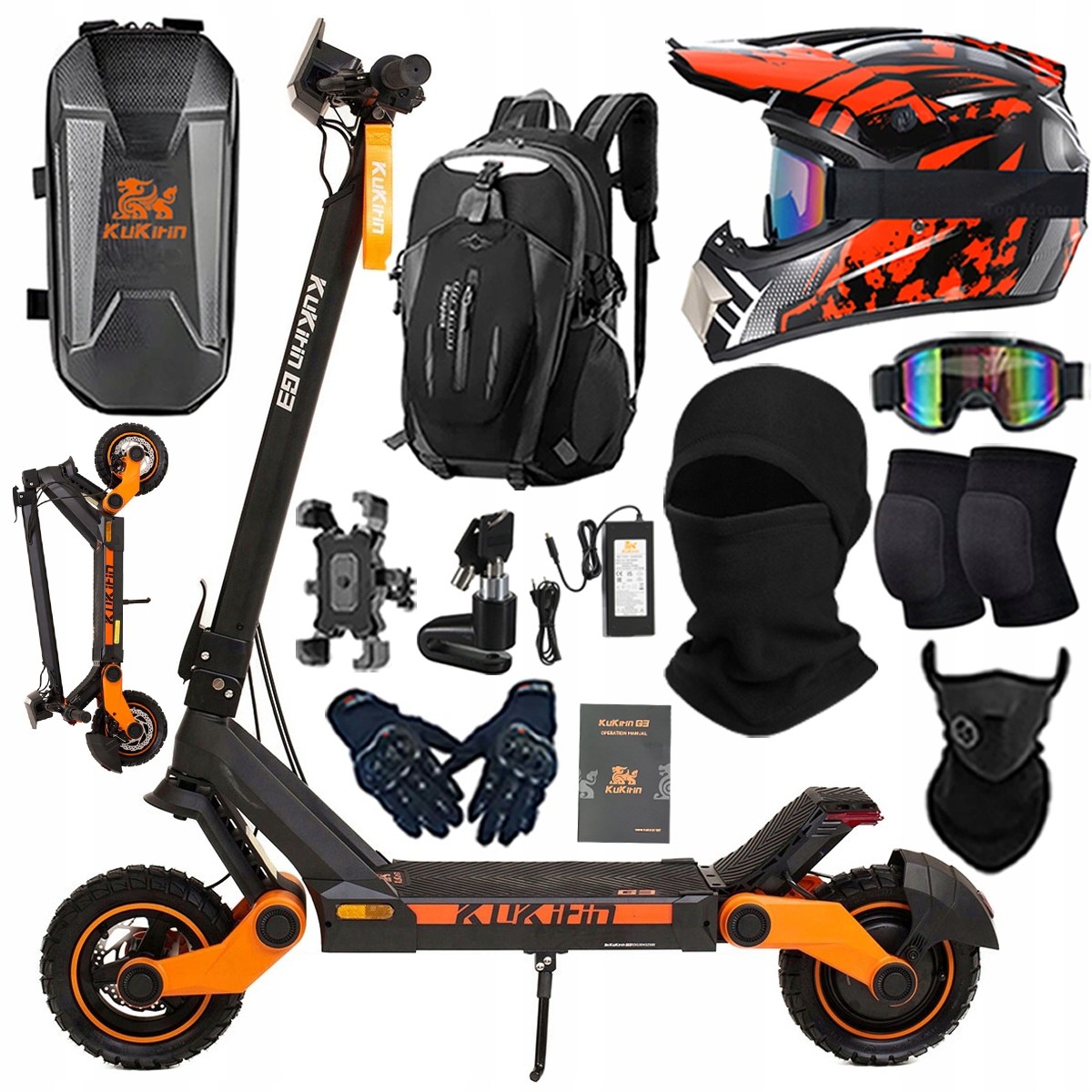 KuKirin G3 Składany Pojazd elektryczny dla dorosłyc 1200W 50km/h PL+Prezent