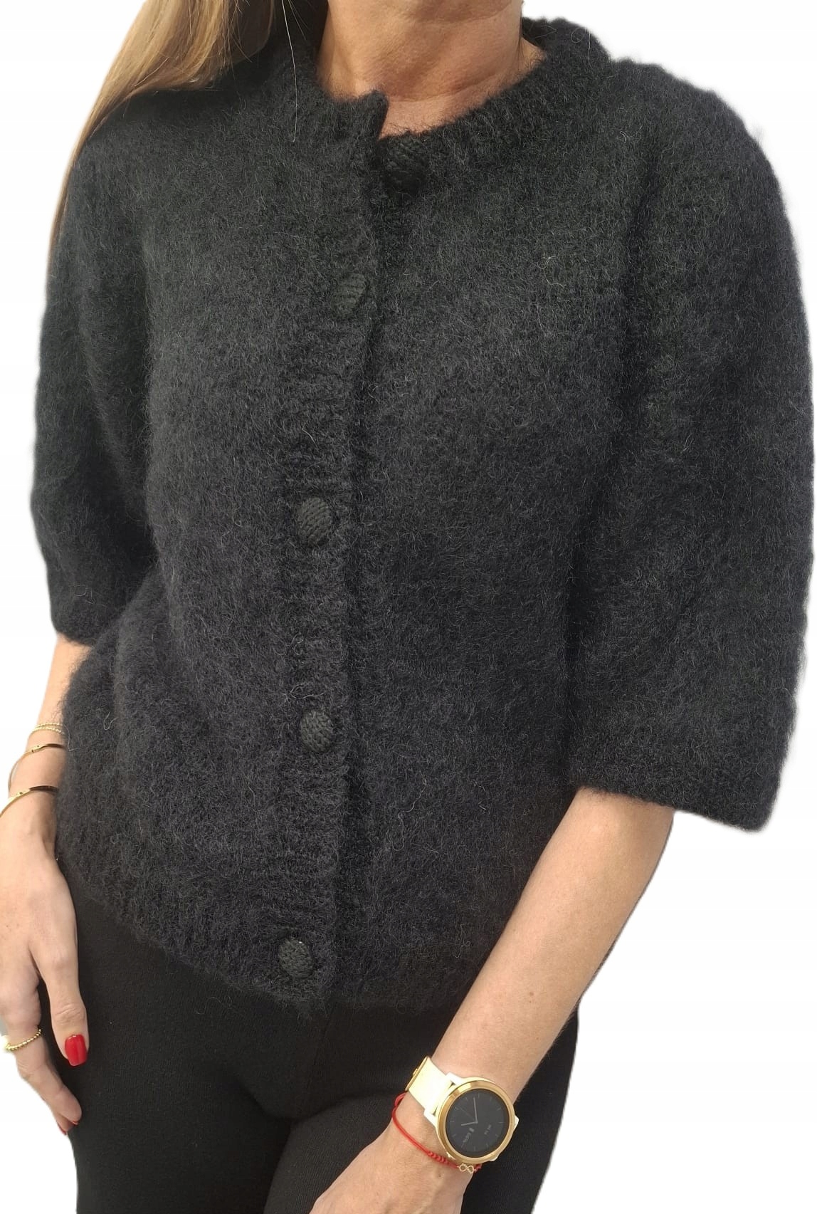 Cocomore Yarn Kardiganový svetr Kid Moher Černý 38/M New