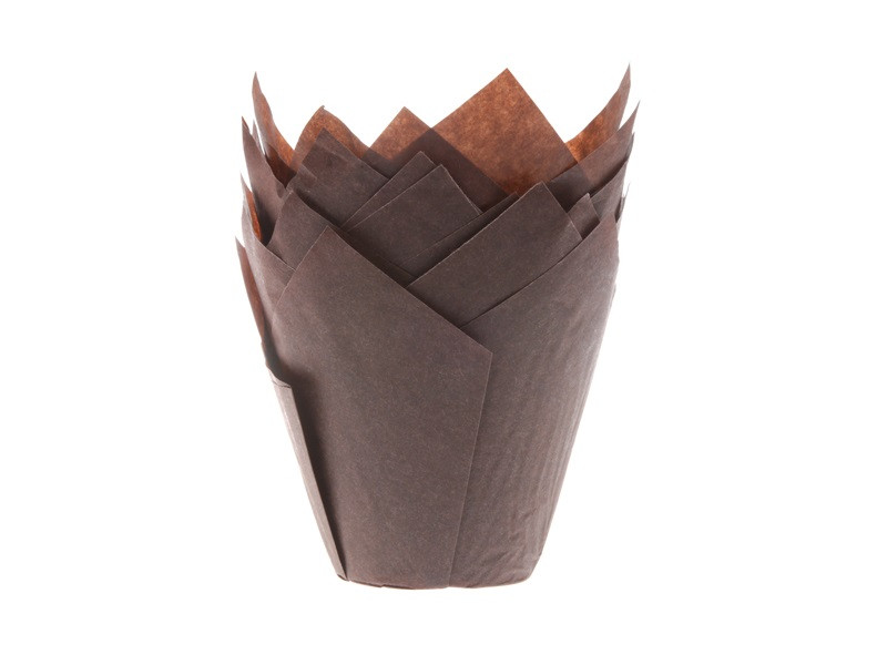 

Papilotki do muffinek tulipan, brązowe, 36 szt.