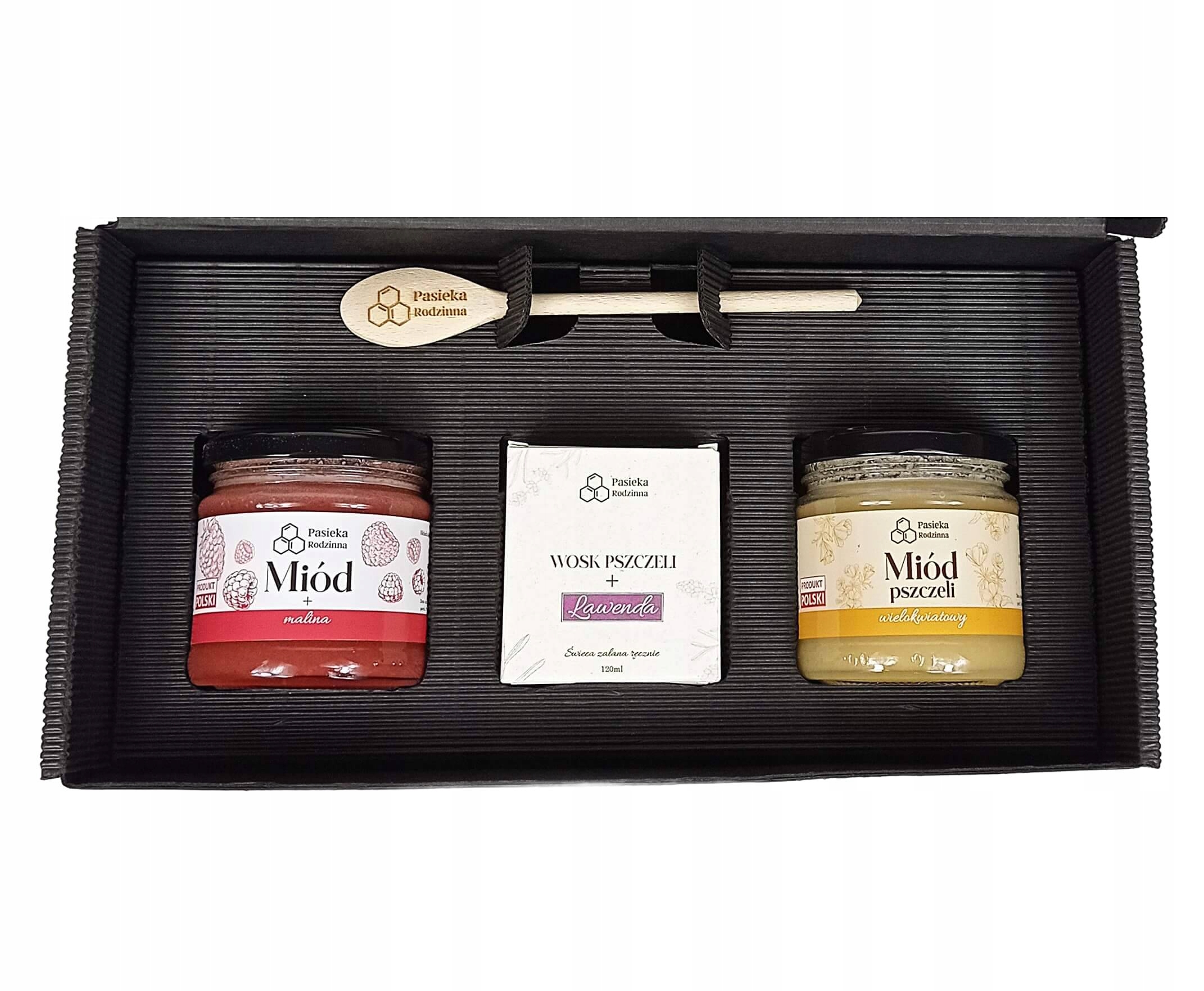 Levně Sada med s malinou mnohokvětý 240 g levandulová svíčka na Valentýna