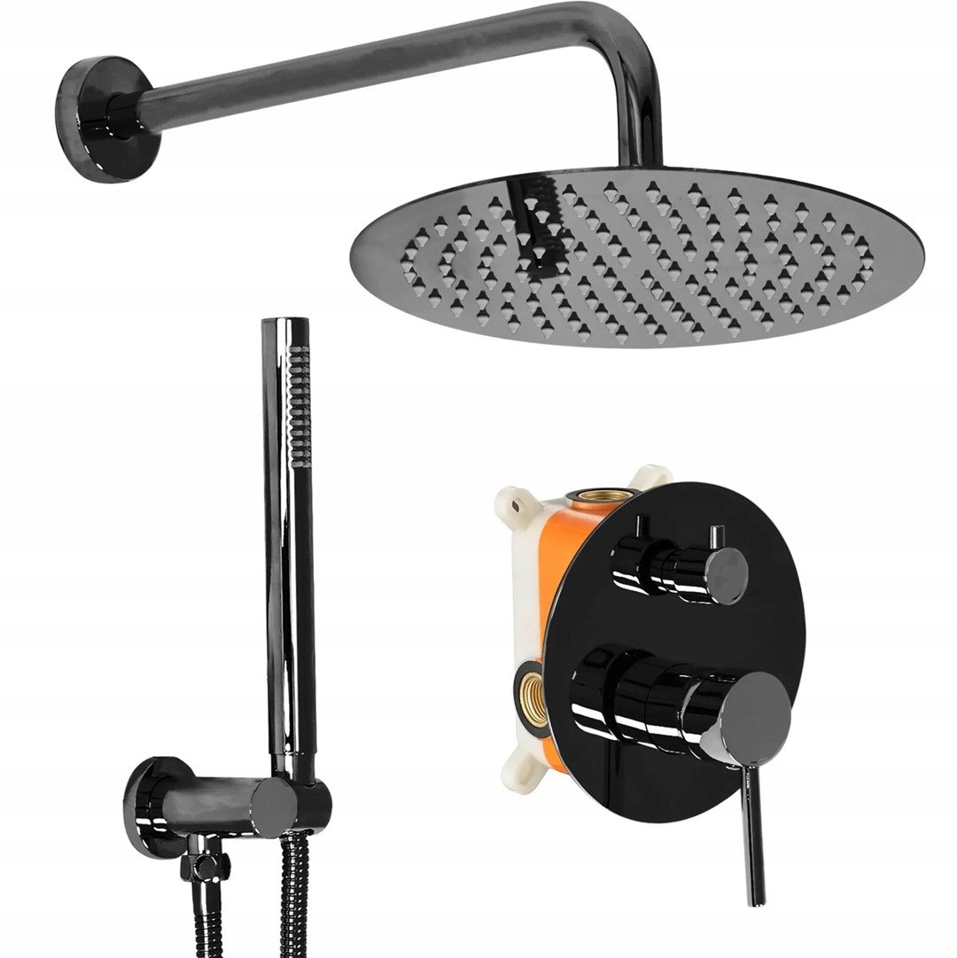 Podomietkový Sprchovací Set Lungo Čierny Metalický Rea