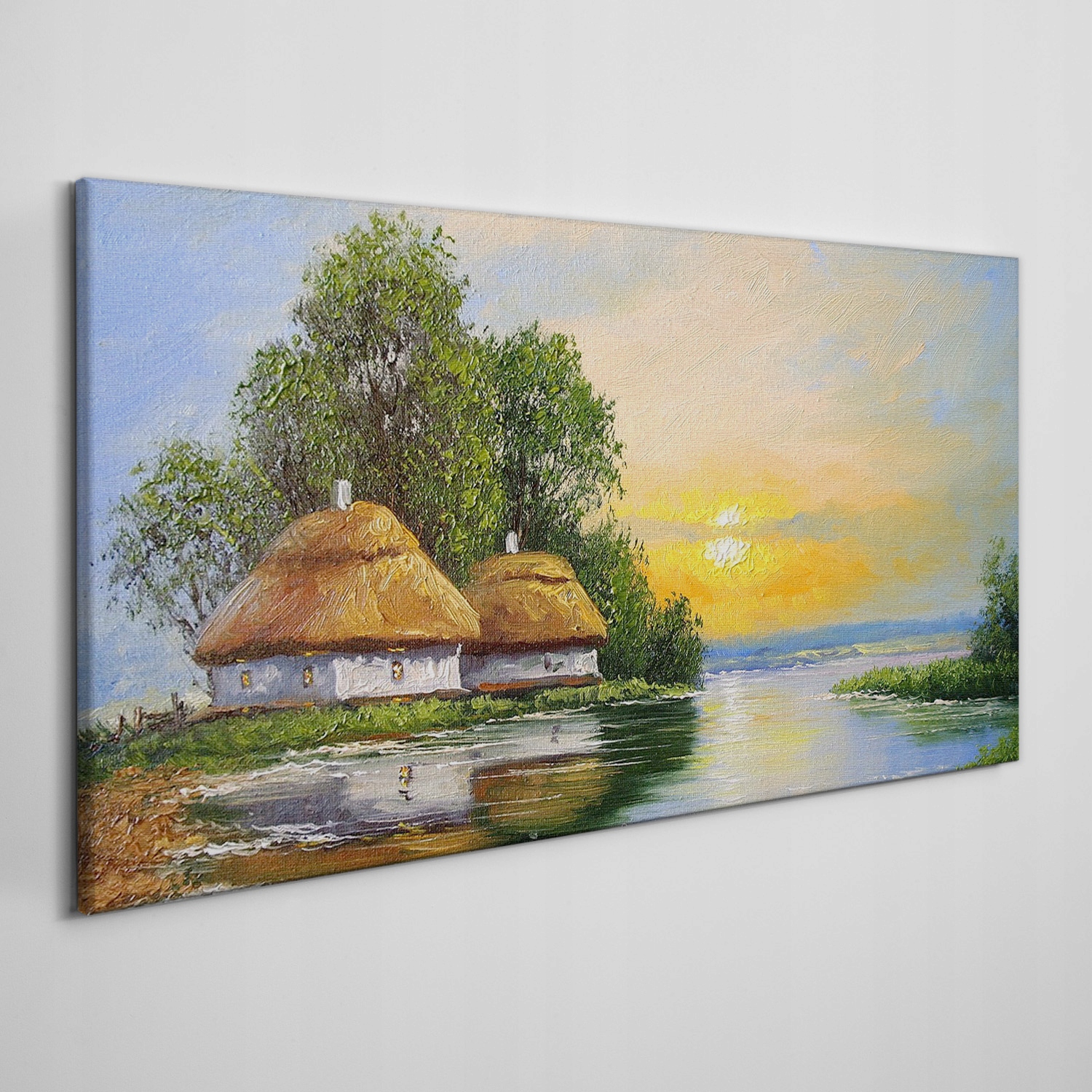 

Obraz na płótnie Malarstwo wieś chata 100x50 cm