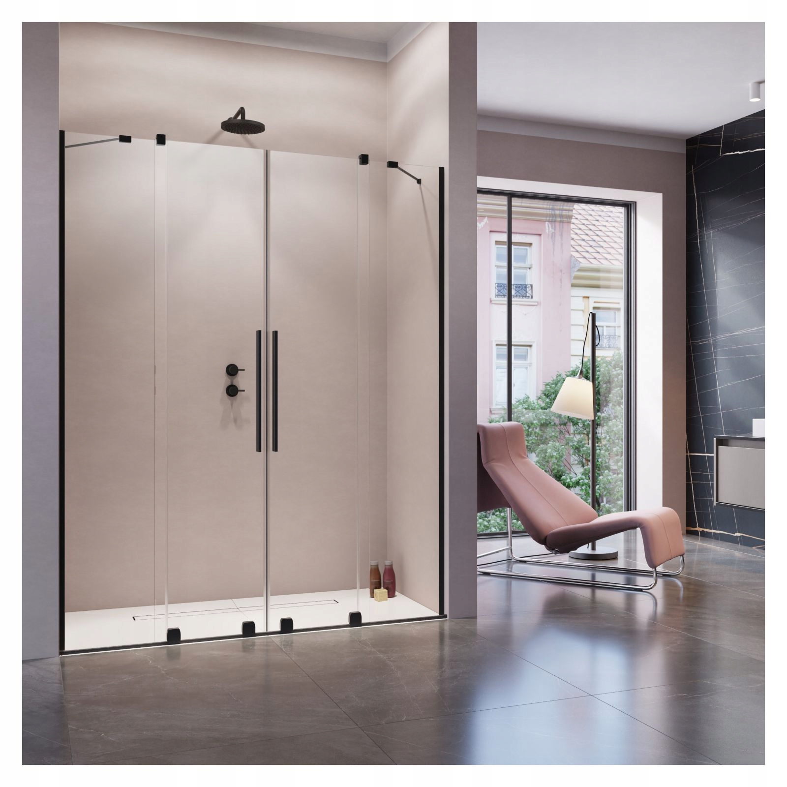 Drzwi prysznicowe do wnęki przesuwne 130 cm satyna Rodzaj drzwi do wnęki