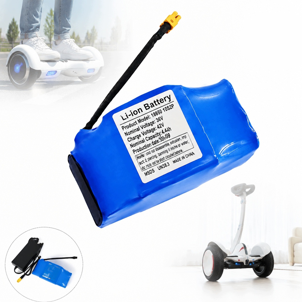 Akumulator 36V 4.4Ah 10S2P do hoverboard z XT60, długi czas pracy
