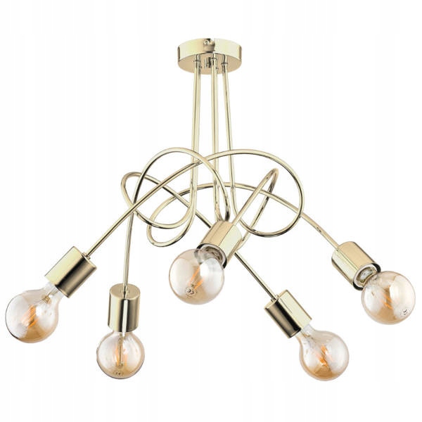 Żyrandol nowoczesny 5 punktowy Tango Gold śr. 50cm złoty