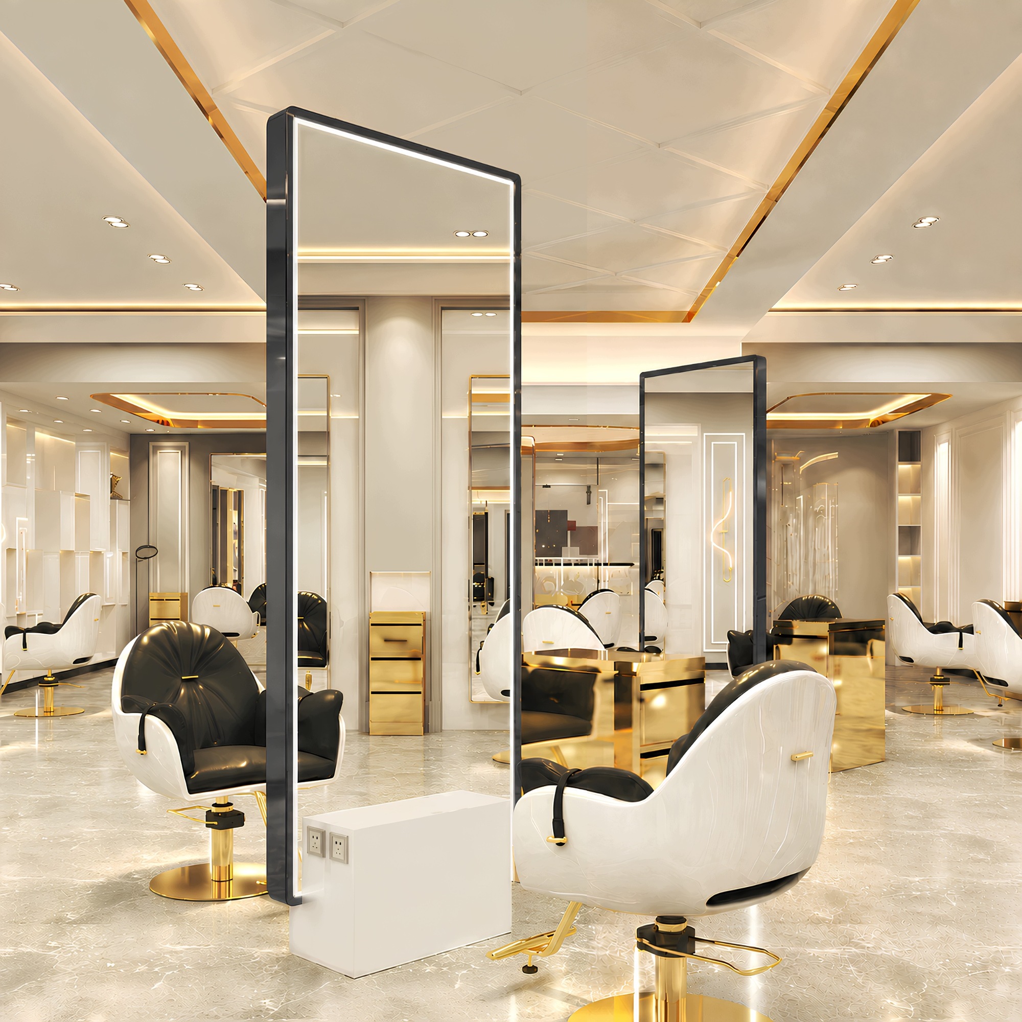 Konsola Konsoleta Fryzjerska Barberska Lustro Fryzjerskie 200x80 Led