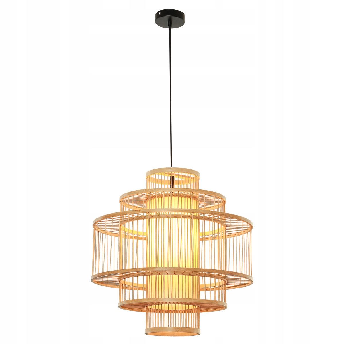 Veľká drevená lampa klietka Stela mliečna tienidlo reprezentatívna