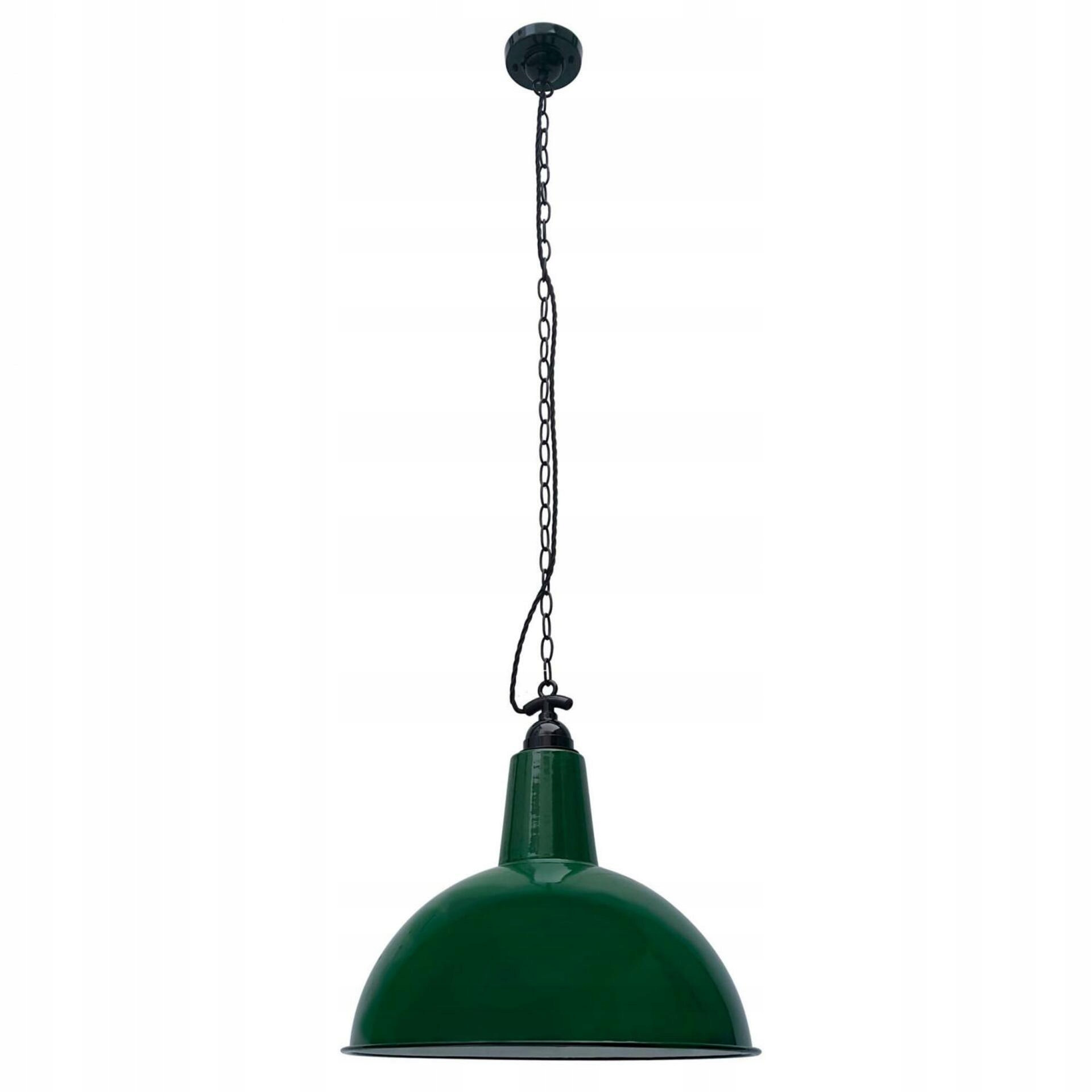 Faro Lou závesné svietidlo zelené, industriálna oceľ, E27, Ø52 cm