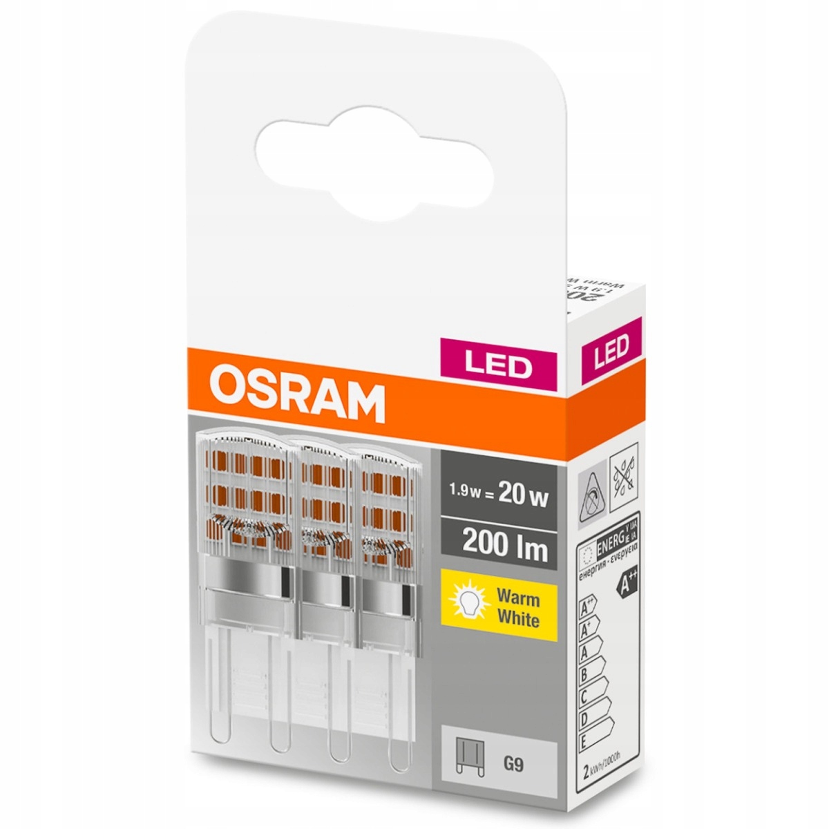 

3x Żarówka Led G9 Kapsułka 1,9W 20W 2700K Osram