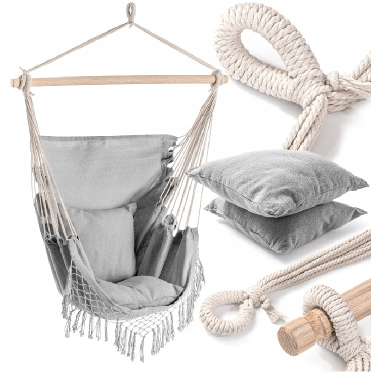 Závěsné Křeslo S Polštáři Houpačka Houpací Síť Brazilská S Čelenkou