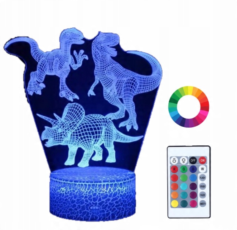 

Lampka Nocna Dinozaury Park Jurajski 3D Led Imię