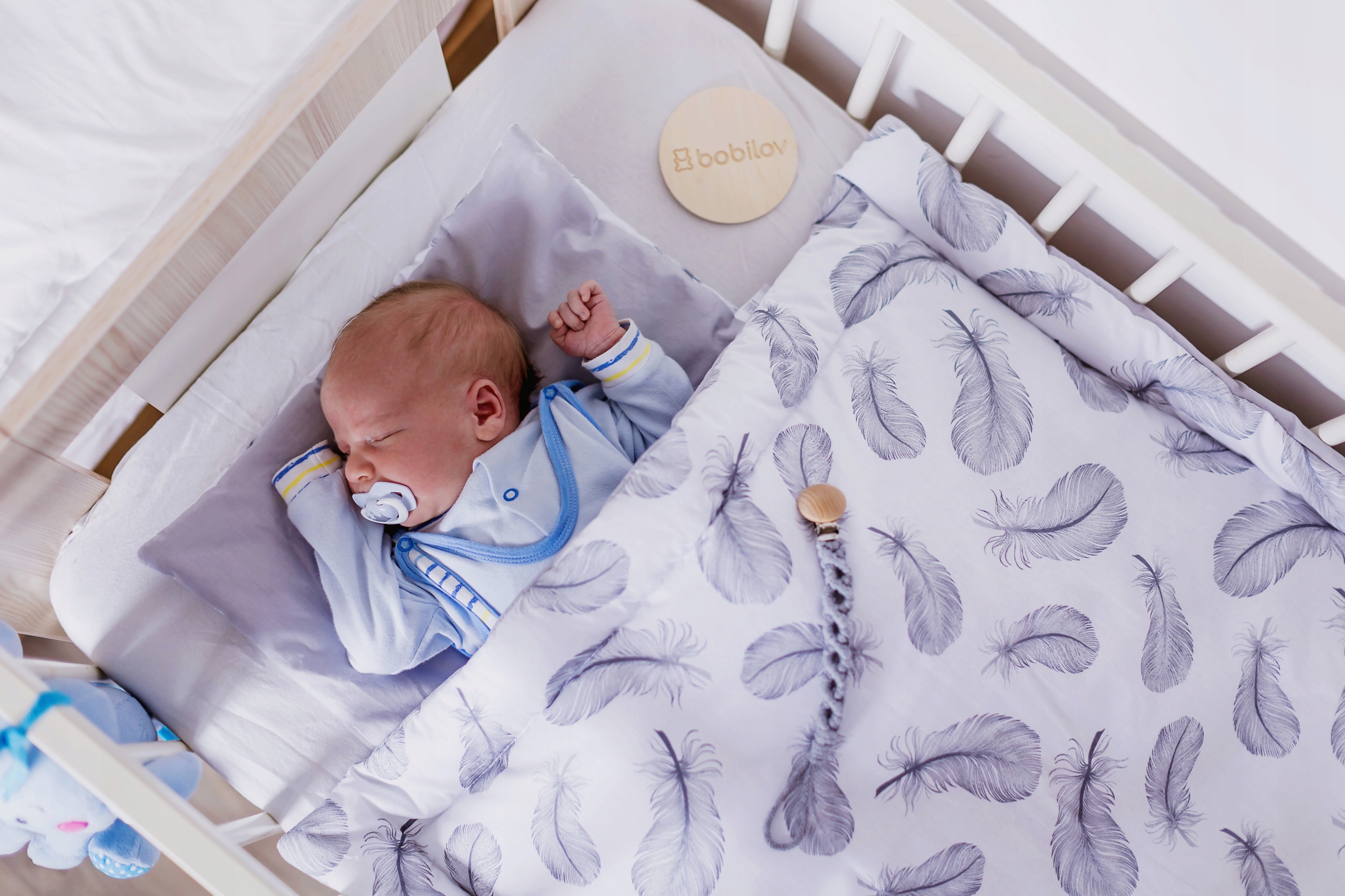 Pościel Dla Niemowląt Z Wypełnieniem Do Łóżeczka Kołyski Gondoli 50x65 Kolor szary