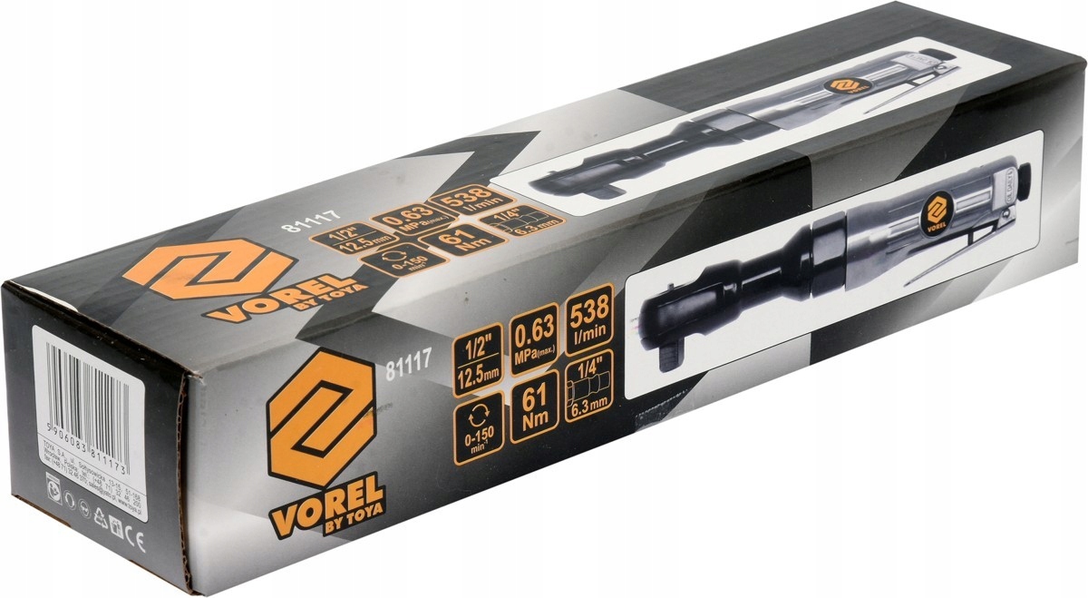 Klucz pneumatyczny kątowy 1/2 81117 Vorel Maksymalny moment obrotowy 61 Nm