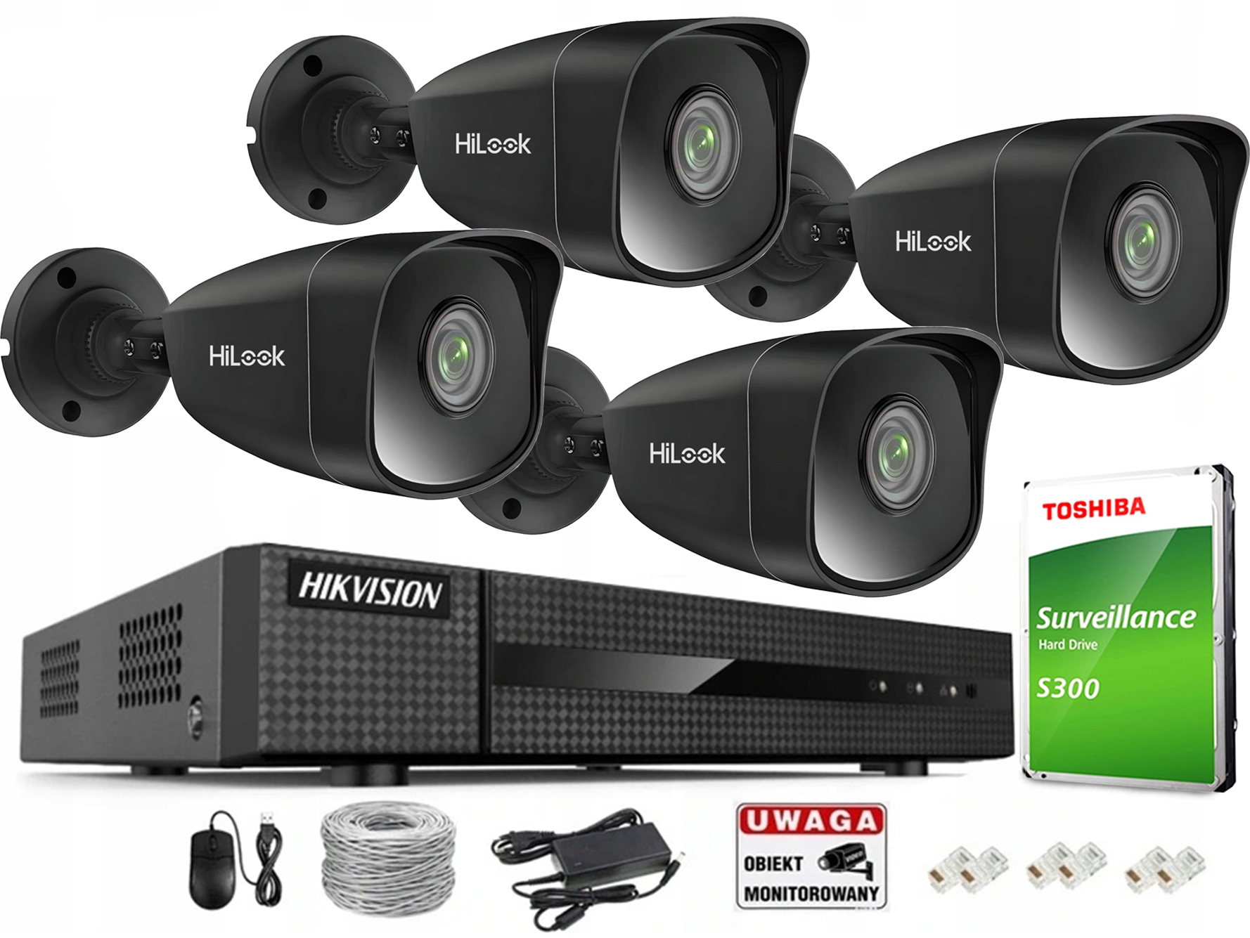 Sada pro Ip monitorování na šroub 4 kamery 5Mpx Den/Noc Ir 30 m