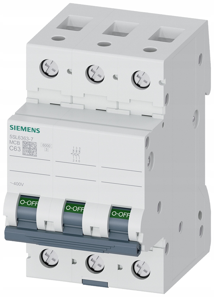 Nadproudový Spínač Pojistka C63A 3P 6kA Siemens IP20 400V 5SL6363-7