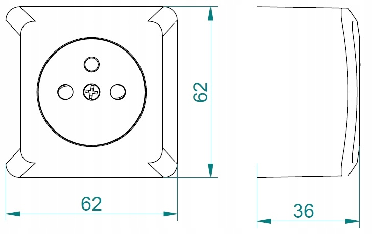 BERG Gniazdo natynkowe pojedyncze z/u czarne Marka Elektro-Plast