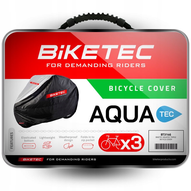 

Pokrowiec Na 3 Rowery Biketec Aquatec czarno szary
